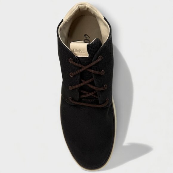 OluKai Papaku Chukka Boots Men 10.0 Dark Wood Canvas Leather Waterproof - Picture 10 of 14